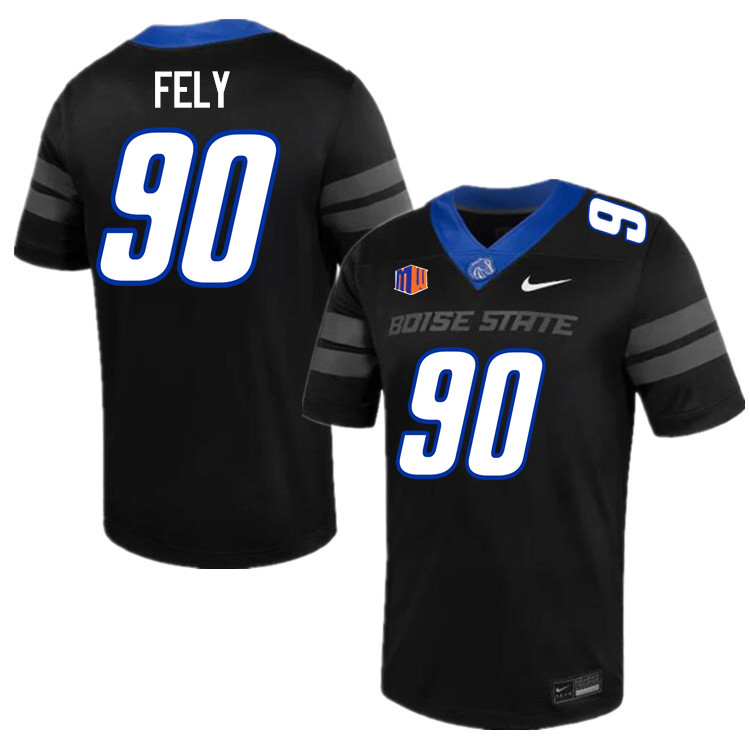 Braxton Fely Jersey, Boise State Broncos #90 Braxton Fely Football Jersey College Uniforms-Black